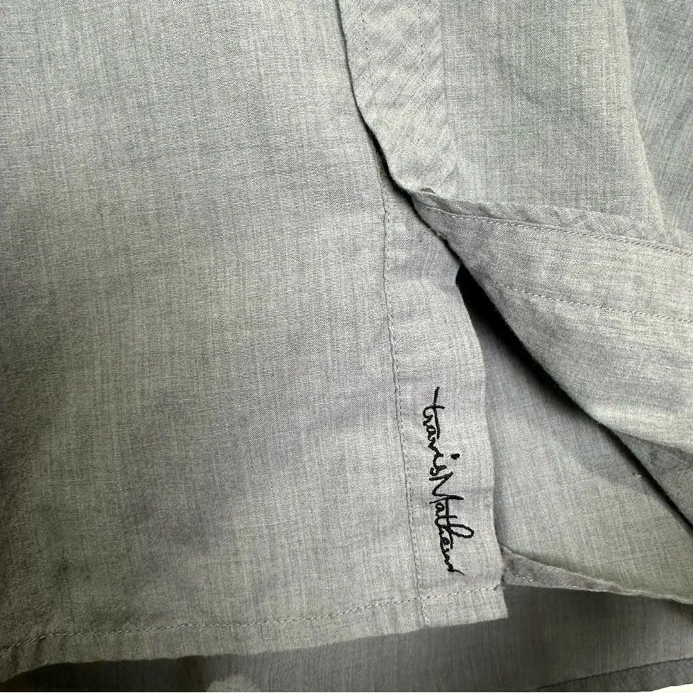 Travis Mathew Men’s XL Cotton Blend Gray Short Sleeve Button Shirt